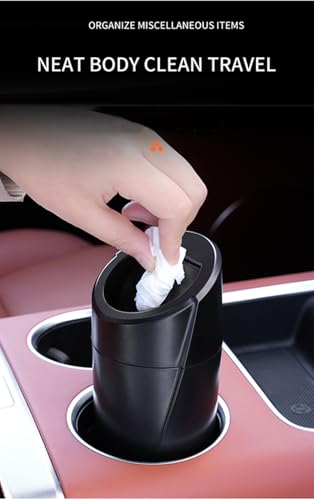 Image of 2 Pcs Car Trash Can Bin with Lid,Car Garbage Can Cup Holder,［Black+Pink Color］,Car Organizers and Storage for Seat Accessories