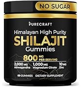 Himalayan Shilajit Gummies 800mg - Magnesium, Ashwagandha, Zinc, Fulvic Acid &amp; 85+ Trace Minerals...
