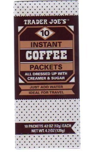Trader Joe's Instant Coffee Packets w. Creamer & Sugar (10 packets, 1 box) by Trader Joe's [Foods]