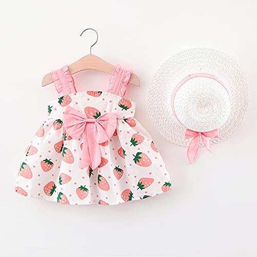 Presentes para menina de um ano de idade, roupas de bebê, estampa de princesa, chapéu, vestido para