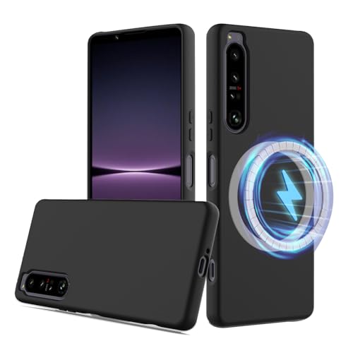 BRAND SET Hülle für Sony Xperia 1 III, Magnetische Silikonhülle Kompatibel mit Mag-Safe, Stoßfest & Kratzfest, Handyhülle mit Mikrofaser-Innenfutter für Sony Xperia 1 III Hülle (Tiefschwarz)