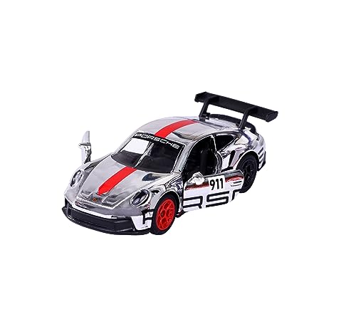 Image of Majorette Porsche 911 GT3 Cup (992) Die-Cast Model Car, Metal Body with Rubber Tyres, Silver