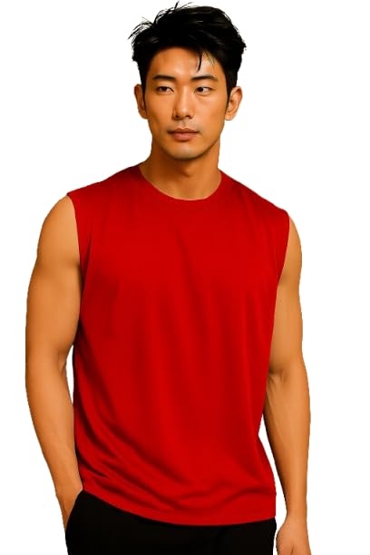 Image of JUGULAR Tank Tops Sleeveless T-Shirt for Men Gym Wear Vest Solid Stylish Round Neck Running for Sports Workout Fitness & Casual or Beach Wear