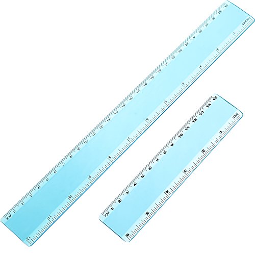 eBoot Plastic Ruler Straight Ruler Plastic Measuring Tool 12 Inches and 6 Inches
