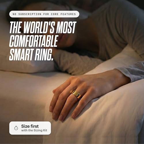 Image of ULTRAHUMAN Ring AIR - Smart Ring | No App Subscription Fee | Size First with Sizing Kit | Sleep, Activity & Heart Rate Tracking | Fitness Ring for Men & Women (Bionic Gold, 14)