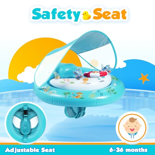 Baby Pool Float with Canopy, Infant Pool Float for Baby 6-36 Months Kids by GLOPUS - Image 4