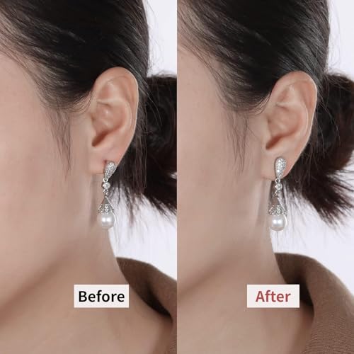 Earring Backs for Droopy Ears, 4PCS Sturdy Cycle Shape Earrings Lifter Backs Replacements for Studs Large Flat Backings for Heavy Earings Locking Support Backers for Strected Earlobe,White Gold by JIACHARMED - Image 5