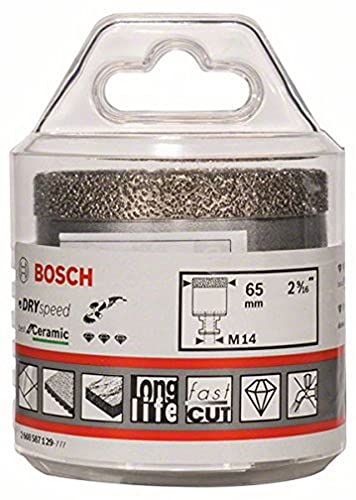 Bosch Professional 1X Fresa Diamantata Best For Ceramic Dry Speed, Foratura A Secco Della Ceramica Dura, Ø 65 X 35 Mm, Accessorio Smerigliatrice Angol
