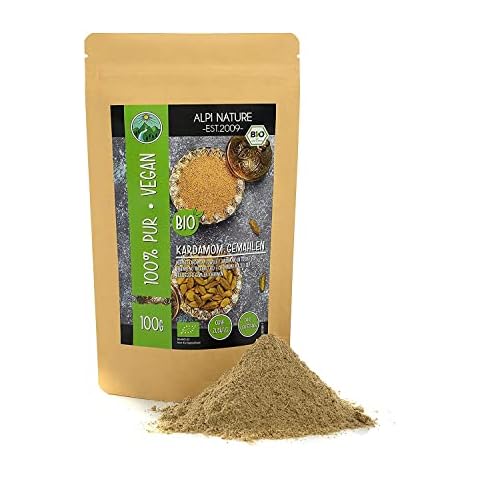 Cardamomo orgánico molido sin gluten y lactosa, 100g Cover