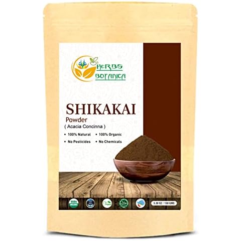 Herbs Botanica Pure Shikakai Powder 150g / 5.5oz 100% Pure Acacia concinna Fruit Pods Powder - Natural Hair Cleanser & Conditioner Cover