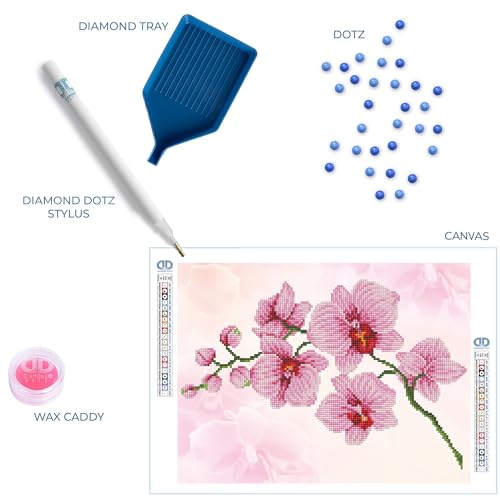 Kit pintura de diamante para relajación Diamond Dotz orquídea cuadro artesanal 6