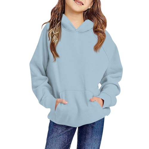 GOFULY Hoodies For Teen Girls Trendy Cute Sweatshirt Hooded Solid Fall Long Sleeve Hoodies Boys Clothes 2-14 Years