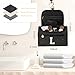 COSHAYSOO Fashion Thank You Birthday Gifts for Women Female Boss Lady Office Manager Counselor Work Anniversary Team Building, Travel Hanging Toiletry Bag Waterproof Toiletries Black Letter L