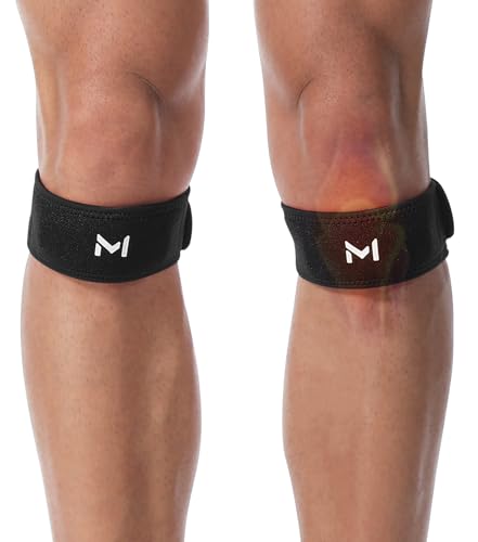 Image of 2 Pack Patellar Tendon Support Strap for Knee Pain Relief, Tendonitis, Patella Knee Brace with EVA Semi-circular Tube, Patella Bands for Basketball, Running, Hiking, Tennis, Squats (Black, Knee(11 inch-15 inch))