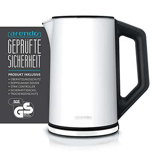 Arendo - Edelstahl Wasserkocher mit Temperatureinstellung 40-100 Grad in 5er Schritten - Doppelwand Design - Modell… – Bild 3