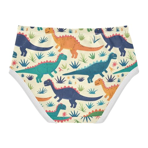 Wusikd Colorful Dinosaurs Grass Girls' Underwear Cotton Girls Briefs Soft Toddler Underwear 2T2