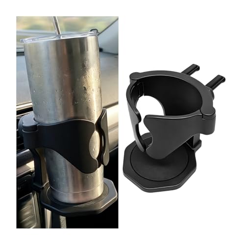Ywdiml Car Air Vent Cup Holder, 2PCS Adjustable Anti-Spill Vehicle Air Outlet Cup Retainer Stand with 2 Kinds Mounting Clips, Auto Drink Bottle Holder Expander, Universal Fit (Black)