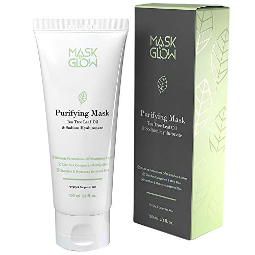 MaskNGlow Purifying Cream Mask - Anti-Blemish with Tea Tree Oil and Hyaluronic Acid 100ml / 3.3 fl. oz. - Purifying- Fragrance Free