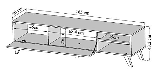 Marca-Amazon-Movian-Enol-Mueble-para-TV-165-x-40-x-432-cm-largo-x-ancho-x-alto-blanco-con-patas-de-madera-de-haya