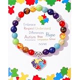 YANCHUN Autism Awareness Bracelet Autism Awareness Shirt Outfits Accessories Colorful Beaded Charm Bracelet Autism Jewelry Gifts