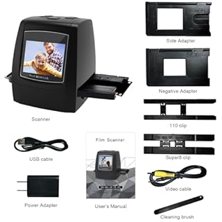 Scanner di film digitale, diascanner indipendente e scanner negativo Converte diapositive negative e film da 35 mm, 126, 110, Super 8 e 8 mm in immagini JPEG, display LCD da 2,4"