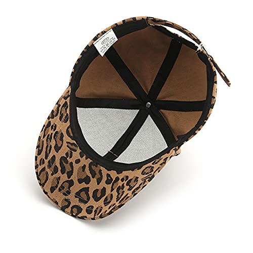Image of Baseball Hat with Leopard Pattern for Women Adjustable Dad Hat Unconstructed Plain Cap Outdoor Peaked Cap (US, Alpha, One Size, Deep)