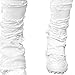 Maiyifu-GJ Men's Patchwork Fashion Jeans Streetwear Stretch Denim Pants Tassels Casual Skinny Trousers (White,X-Large)