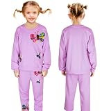 Baogaier Dziecięca odzież sportowa dla dziewczynek, dres treningowy, dres do joggingu, zestaw sportowy z długim rękawem, bawełna, bluza dresowa, dres rekreacyjny, bluza + spodnie dresowe, strój