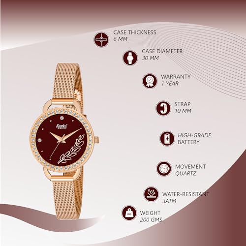 Ajanta Quartz Analog Women's Wrist Watch| Diamond Studded Dial