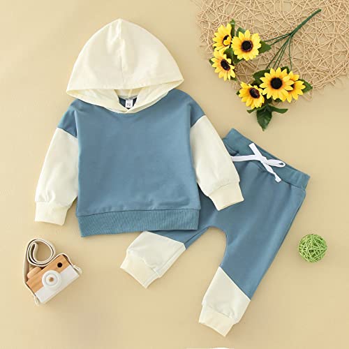 Designer Kids Clothes Toddler Boys Winter Long Sleeve Hooded Patchwork Color Tops Sweatshirt Sweat Suit for Toddler Boys3