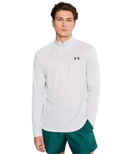 Under Armour Maglietta tecnica da uomo, modello Textured, con cerniera 1/2, XX-Large
