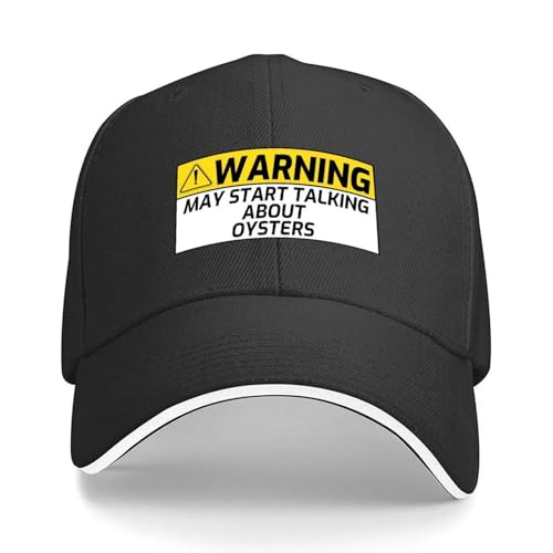 Warnhinweis gegen Baseballkappe kann spontan anfangen, über Austern zu sprechen, Hip-Hop-Teehut, maßgeschneiderte Mützen, Mützen für Männer, Frauengeschenke zu Feiertagen