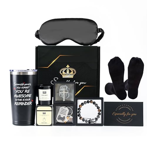 Gift Box for Men,Fathers Day Box Gift Set Premium Gift Baskets for Him Man Birthday Presents Baskets Ideas for Boyfriend Husband Dad Brother Friend Coworker Retirement Gifts Thank You Gifts