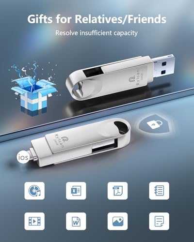 Cle USB C pour iPhone 256GO Ryican à Transfert Rapide 3.0 sans Application - 7