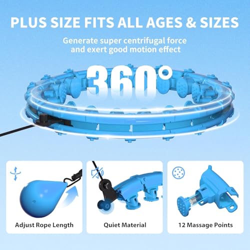 Argvsde Weighted Hula Infinity Fitness Hoop for Adult Weight Loss, 2 in 1 Smart Fitness Workout Hula Circle Hoops with 28 Links(53 Inch), Exercise Fit Hoop Suitable for Women and Beginners - Thumbnail 5