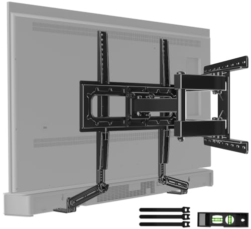 Image of HOME VISION Full Motion TV Mount Soundbar Bundle for 26-70 inch TVs, 132 lbs | ±60 Swivel & Tilt, 6 Articulating Arms, Soundbar Moves with TV, Fits 8 inch /12 inch /16 inch Studs, Max VESA 400x400