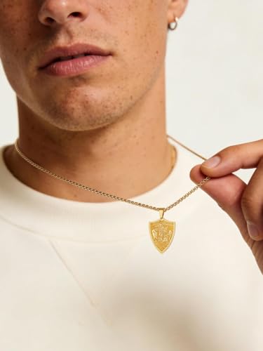 Image of U7 Saint Michael Necklace for Men,Stainless Steel /18K Gold Plated St Michael Archangel /Saint Benedict /Saint Christopher Pendant Amulet Necklace for Men Women