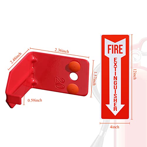 Image of TaoBary Fire Extinguisher Bracket and Sign Sticker, Wall Mount Bracket for Big and Small Fire Extinguishers, Indoors and Outdoors(6 Pack,20 lb)