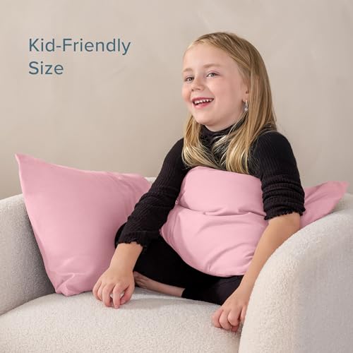 Image of Bare Home Microfiber Pillow Cases - Toddler Size Set of 2 Cooling Pillowcases Double Brushed Light Pink Pack Easy Care (Toddler Pillowcase 2, Light Pink)