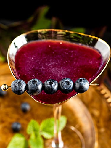 Sister.ly Drinkware Handmade Hammered Martini Glasses With Gold Rim - Set Of 2, Gold Rimmed Martini Glasses And 2 Gold-Plated Cocktail Picks, Unique Martini Glass. Perfect For Cocktails. #TOP6