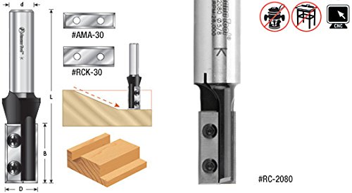 Amana Tool RC-2084 CNC Insert Non-Plunge Straight 3/4 D x 30mm CH x 3/4 SHK Router Bit