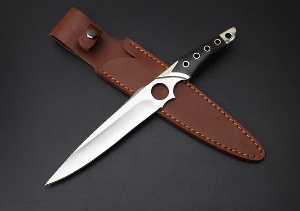 FARDEER Knife 00AS Outdoor Camping Tool Knife, zawiera brązową skórzaną osłonę, narzędzie kempingowe do wędkowania, polowania, aktywności sportowej