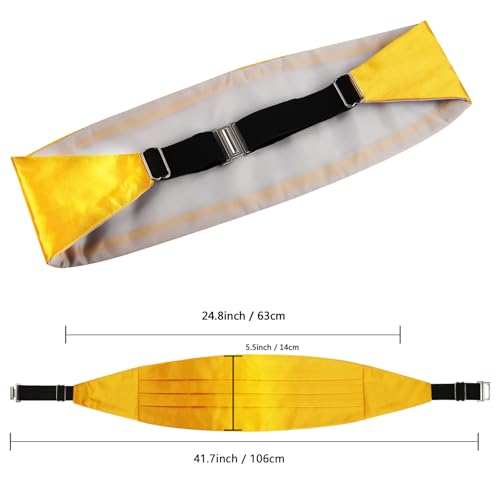Image of Alizeal Mens Multicolored Silk Solid Cummerbund Bow Tie Set