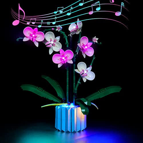 Kit d'éclairage LED décoratif pour orchidée Lego 10311, version sonore (jeu de musique), Orchidée botanique, Jouet créatif, Kit de lumière uniquement, pas de modèle Lego