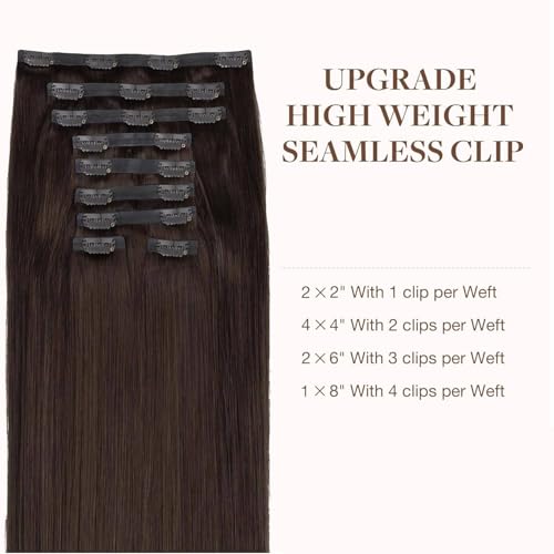 Image of GOO GOO Seamless Clip in Hair Extensions Real Human Hair Remy Extensions