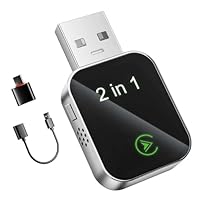 XHFHZER Carplay sans Fil,Adaptateur sans Fil 2 en 1 pour CarPlay & Android Auto – Dernière Version,Connecteur USB/Type-C, Connexion Rapide et Stable sans Latence, Compatible iOS 10+ et Android 11+
