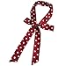 Women Polka Dots Skinny Scarf, Long Skinny Neck Tie For Scarves bags/Waist Belt NWJ-8 (white and red polka dot)