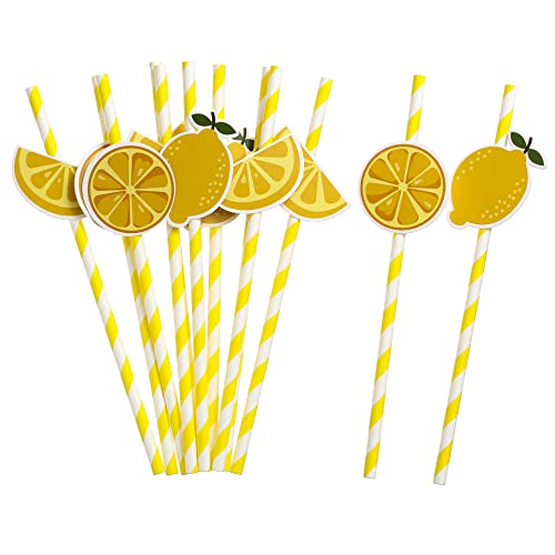 Pitillos biodegradables de papel limón set 20 unidades miniatura 5