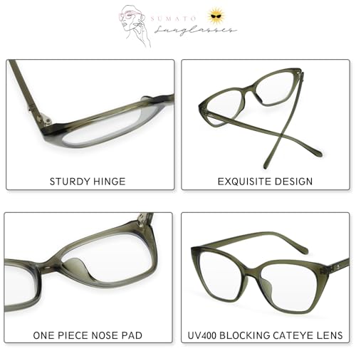 Image of Sumato Blue Light Blocking Glasses for Men and Women Square Thick Frame Non-Prescription Clear Lens Eyewear Eyeglasses
