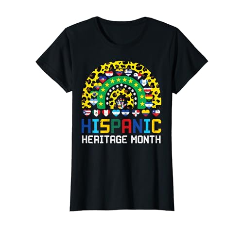 Hispanic Heritage Month Rainbow Carino Latina Donne Ragazze Bambini Maglietta